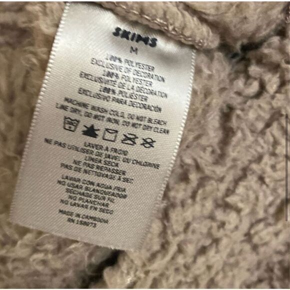 SKIMS Teddy Track Pants Sherpa Lounge in Desert Size Medium Light Brown Tan NEW - Picture 5 of 6